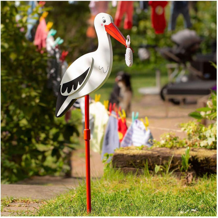 Flower decor stick Stork with baby cloth XL