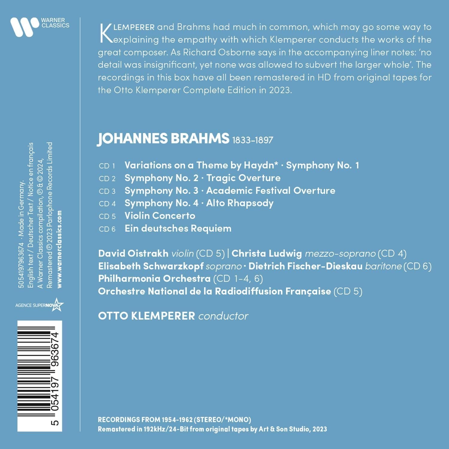 Brahms: The Complete Symphonies/Overtures/Haydn Variations/...