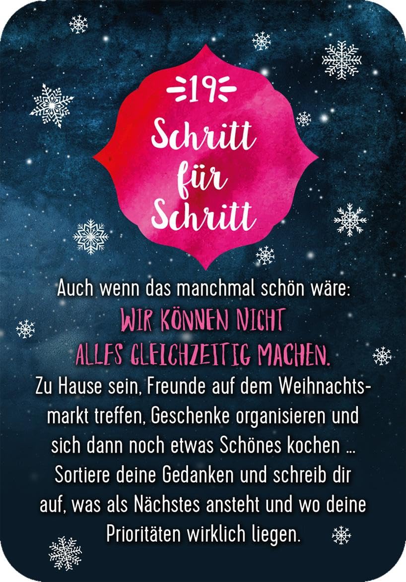 Achtsamkeit für den Advent: Adventskalender-Kartenbox mit 24 Karmakärtchen
