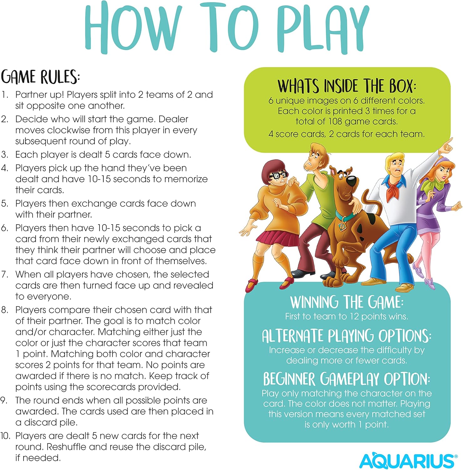 AQUARIUS - Scooby-Doo Memory Master Card Game