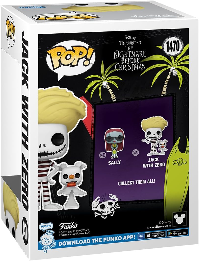 Funko Pop! & Buddy: the Nightmare Before Christmas - Jack Skellington With Zero - (Beach) - Collectable Vinyl Figure - Gift Idea - Official Merchandise - Toys for Kids & Adults - Movies Fans