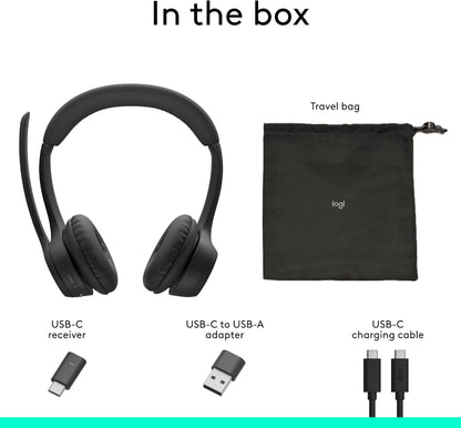 Logitech Zone 305 for Business, auriculares inalámbricos Bluetooth con micrófono, para Microsoft Teams, compatible con Windows, Mac, Chrome, Linux, iOS, iPadOS, Android - Negro