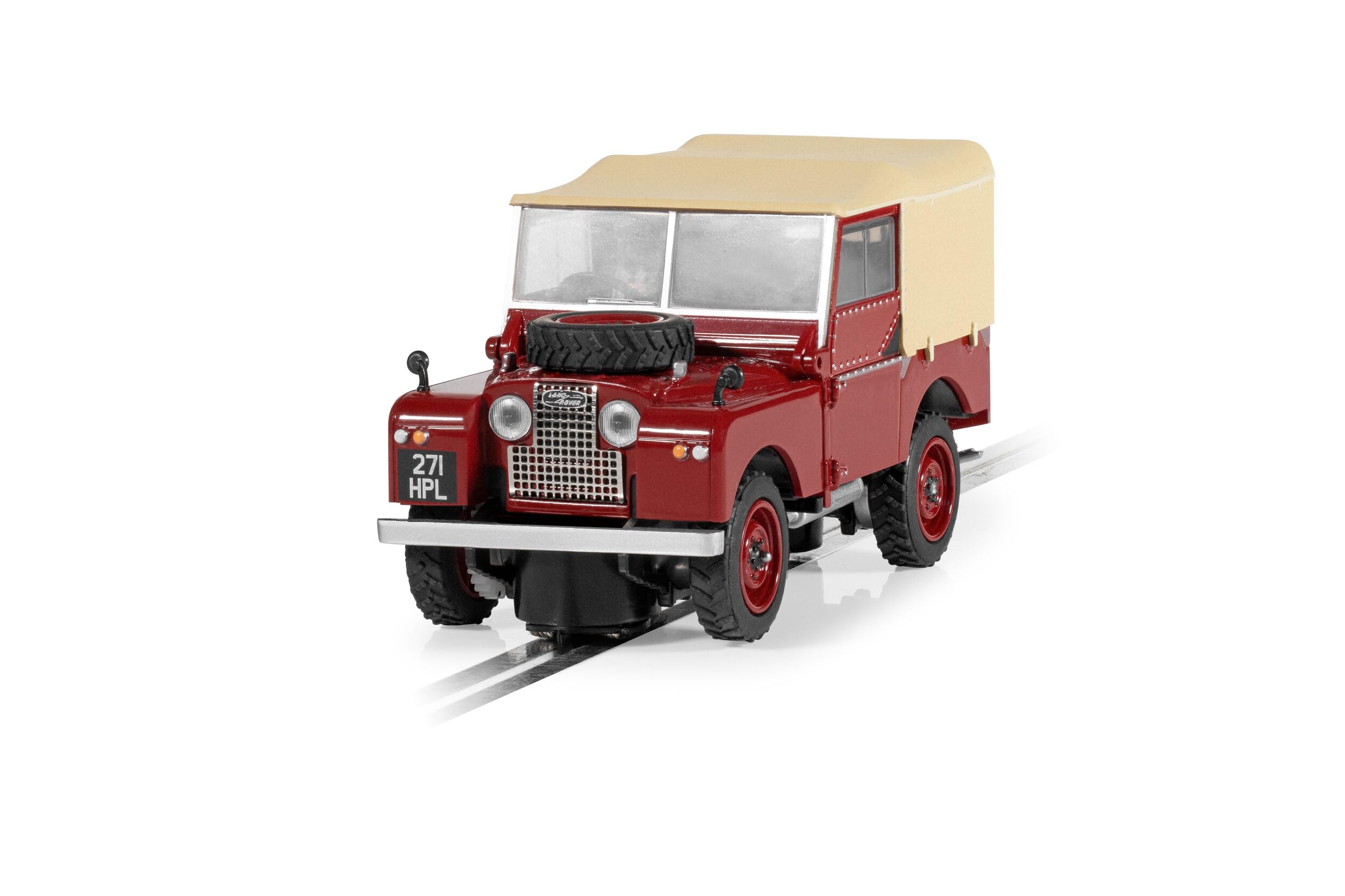 Scalextric Red C4493 Land Rover Series 1-Poppy Slot-Cars