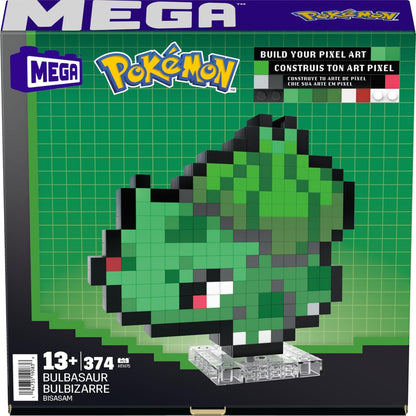 Mega Pokémon Pixel Art Bulbasaur 374 Bloques de construcción, Estilo Retro pixelado, decoración para coleccionistas, Juguete +13 años (HTH75)