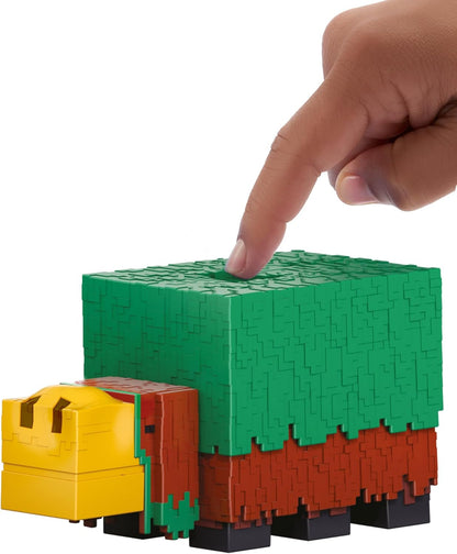 Minecraft Sniffer Action Figure with Game-Accurate Sounds, 3.25-inch Scale Collectible Toy, Pixelated Design, HXM85