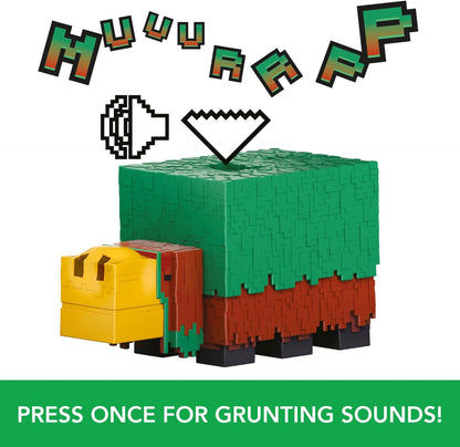 Minecraft Sniffer Action Figure with Game-Accurate Sounds, 3.25-inch Scale Collectible Toy, Pixelated Design, HXM85