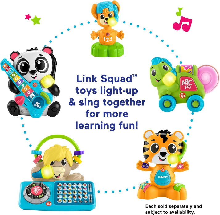 Fisher-Price Baby Learning Toy Link Squad Opposites Fox with Music & Lights for Ages 9+ Months, UK English Version, Compatible Only with Link Squad Items, HYL20
