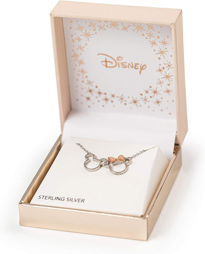 Disney Minnie And Mickey Silver & Rose gold Plated Necklace NF00287TL-18