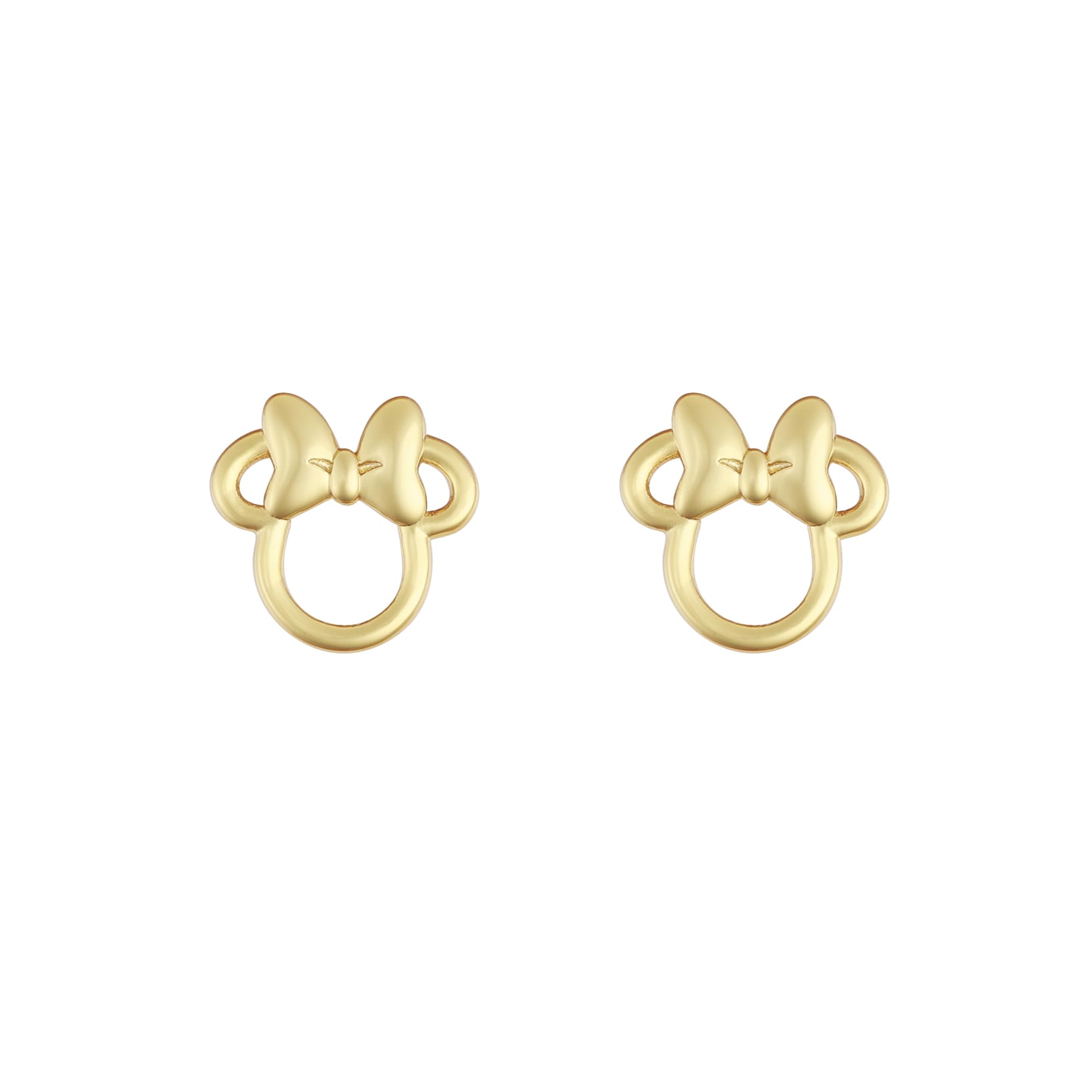 Disney Girls Minnie Mouse Gold Plated Bow Stud Earrings