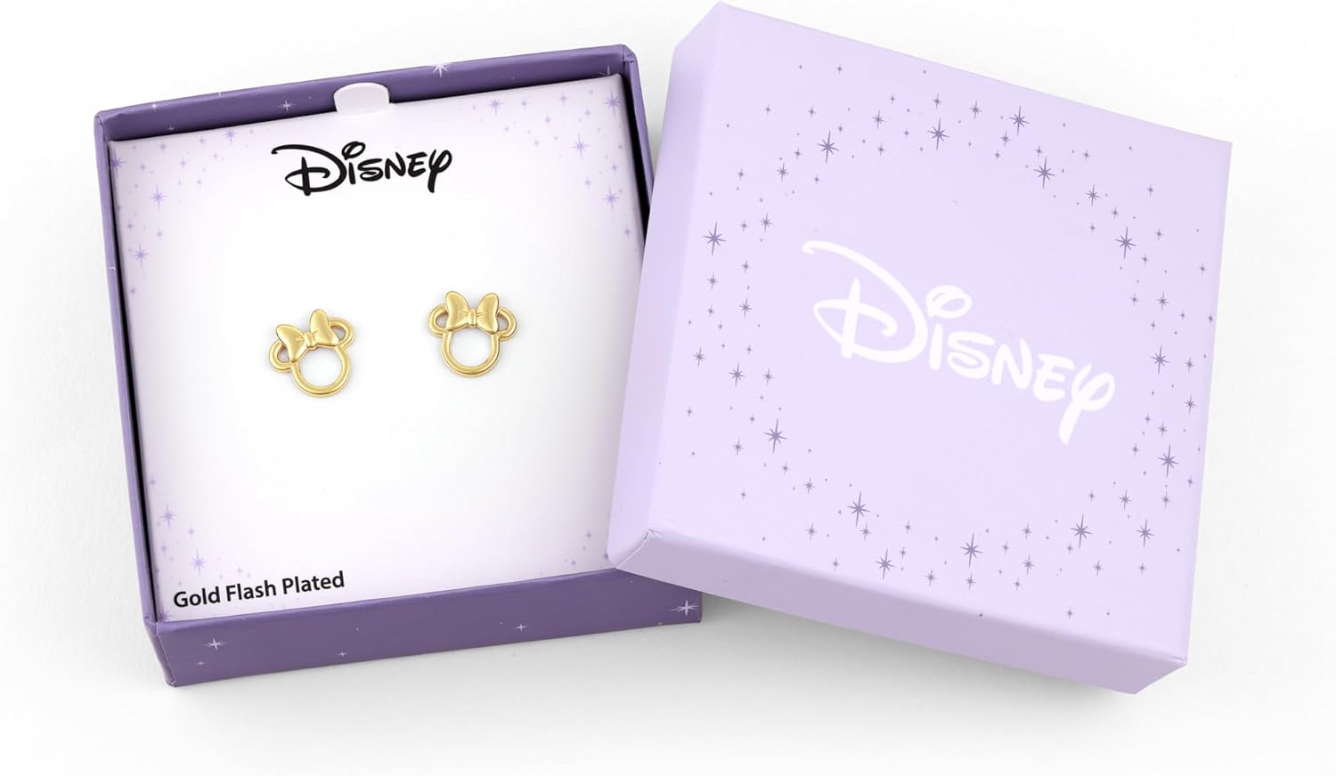 Disney Girls Minnie Mouse Gold Plated Bow Stud Earrings
