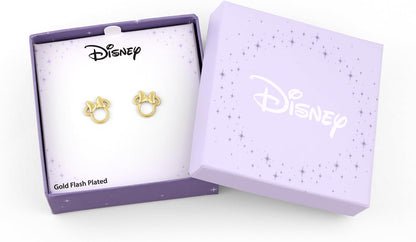 Disney Girls Minnie Mouse Gold Plated Bow Stud Earrings