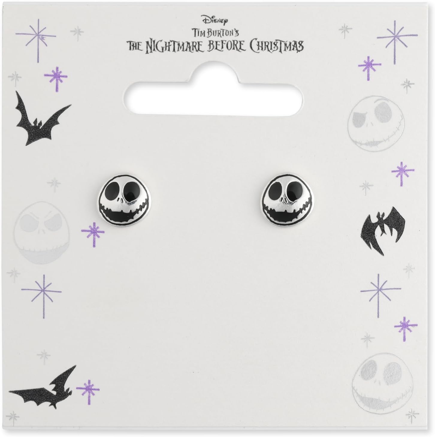 Nightmare Before Christmas Jack Skellington Round Circle Stud Earrings