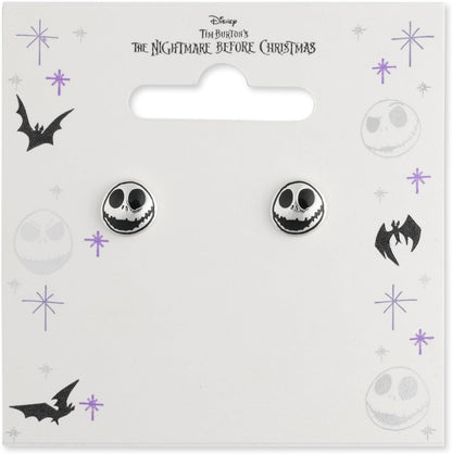 Nightmare Before Christmas Jack Skellington Round Circle Stud Earrings