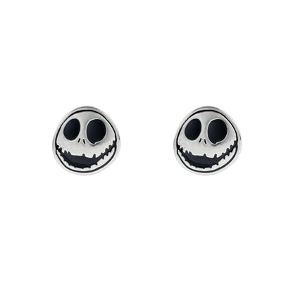 Nightmare Before Christmas Jack Skellington Round Circle Stud Earrings
