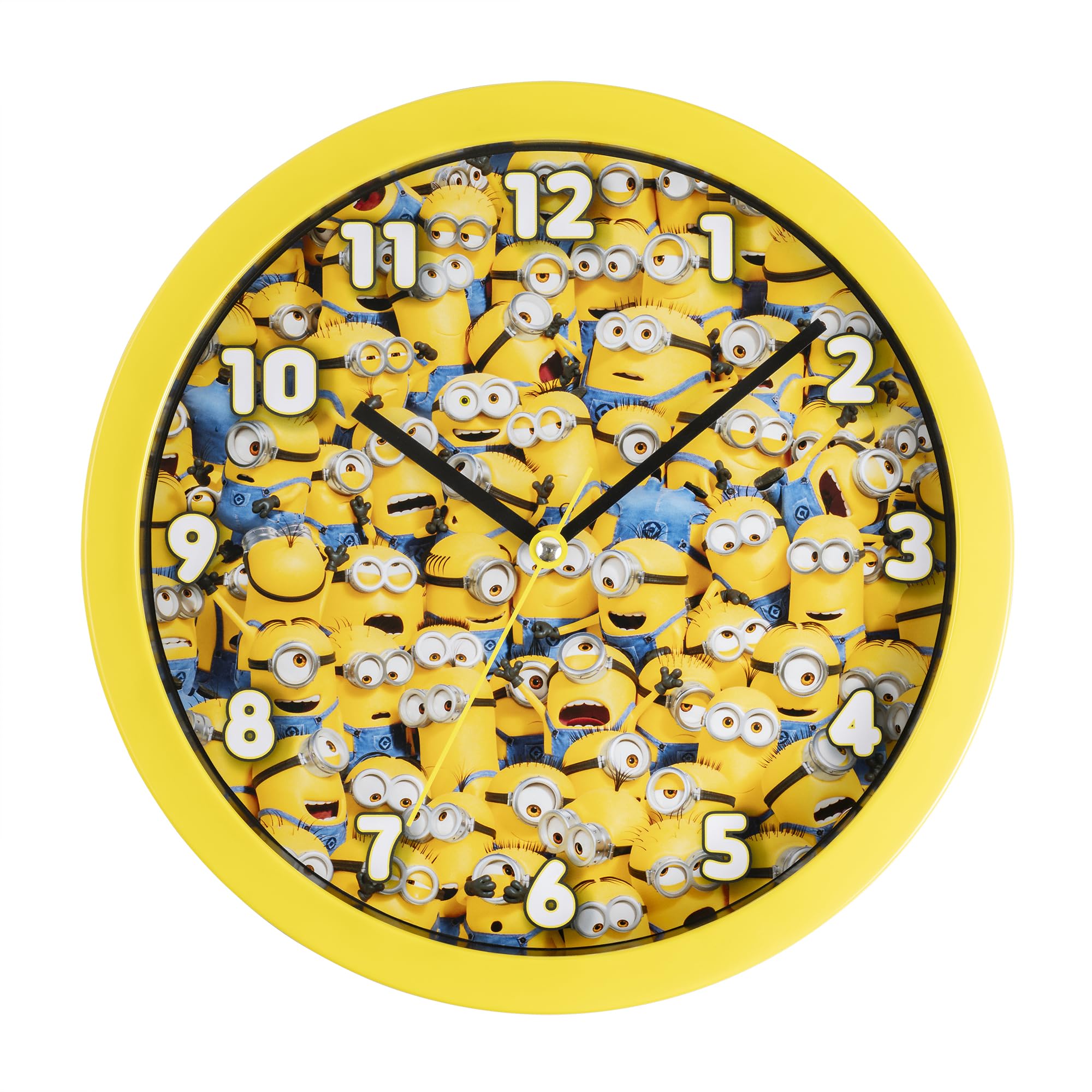 Accutime Gelbe Minions-Wanduhr für Zimmer, Zuhause, Küche, Schlafzimmer, Büro, Schule, DMF3017