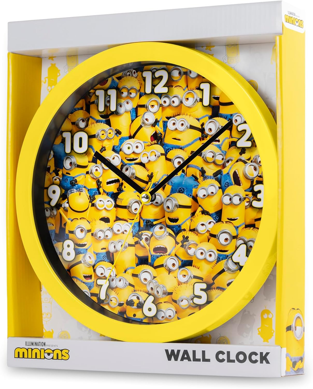 Accutime Gelbe Minions-Wanduhr für Zimmer, Zuhause, Küche, Schlafzimmer, Büro, Schule, DMF3017