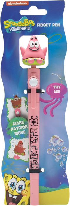 SPONGEBOB SQUAREPANTS Thumbs up Patrick Ballpoint Pen, Fidget Pen with Snap On Figure, Pen Merch