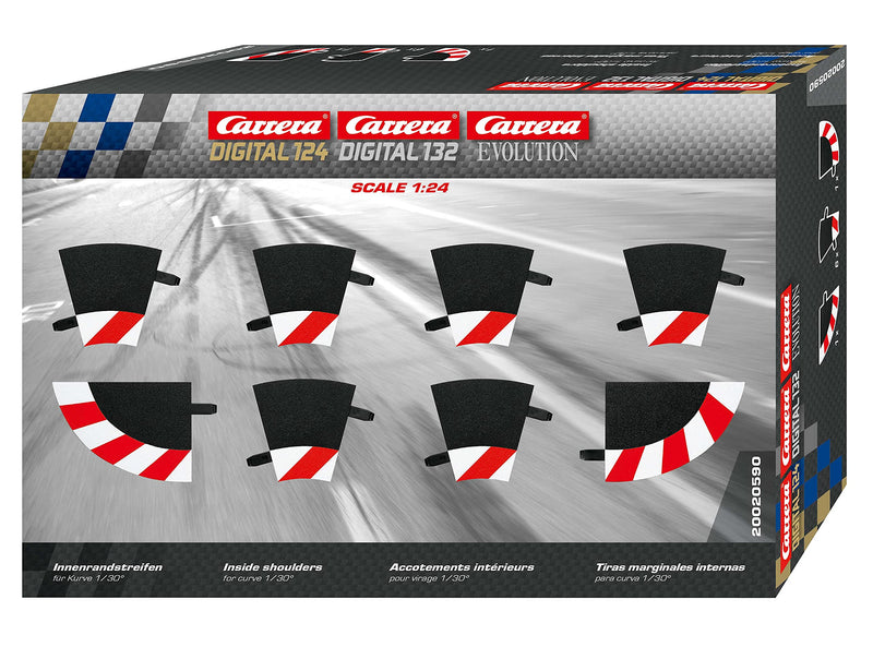 Carrera- Cars, Disney, Pixar Borde Interior para Curva 1/30° (6), Piezas Finales (2), Multicolor, Talla única (20020590