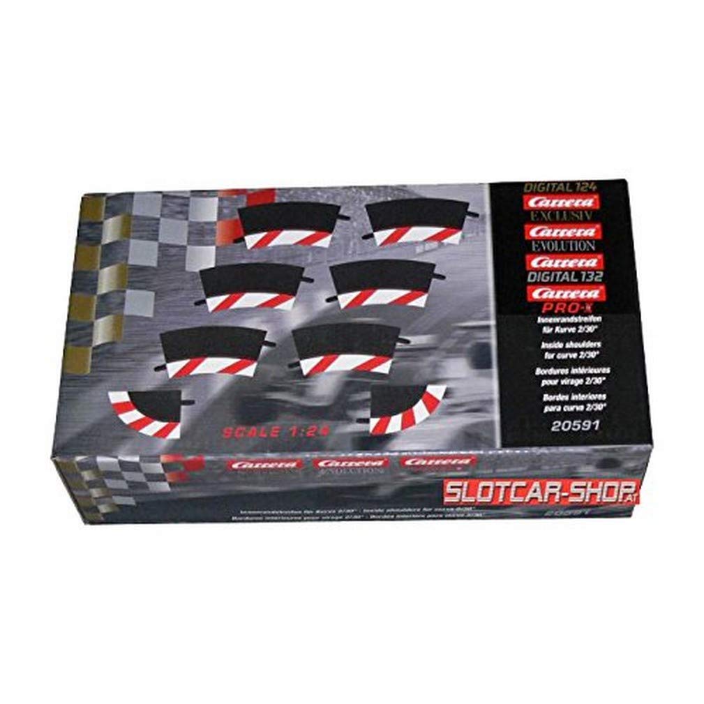 Carrera 20020591 Inside Shoulder Curve 2/30° (6), end Piece (2) Slot Car Track Accessory, Multicolor, 10 x 10 x 10 cm