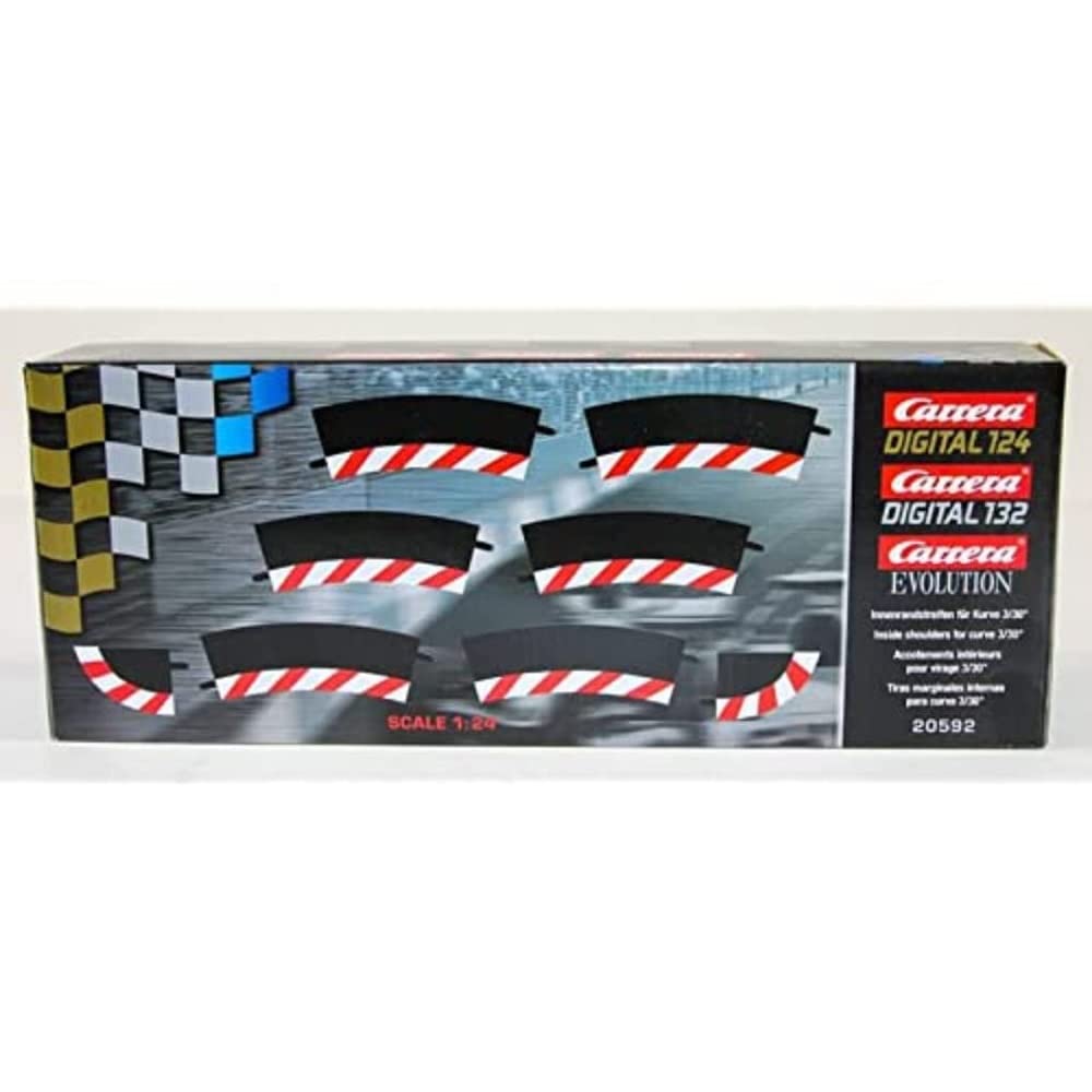 Carrera- Cars, Disney, Pixar Borde Interior para Curva 3/30° (6), Piezas Finales (2), Multicolor (20020592