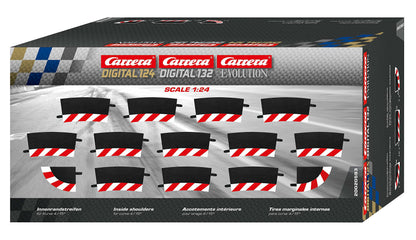 Carrera- Cars, Disney, Pixar Borde Interior para Curva 4/15° (12), Piezas Finales (2), Multicolor (20020593