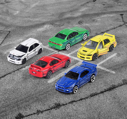 MAJORETTE Serie JAPÓN - GIFTPACK 5 Coches. Maquetas de vehiculos de Juguetes fundidos a presión con Ruedas giratorias y suspensión, tamaño de 7,5 cm, para niños a Partir de 3 años (212051031