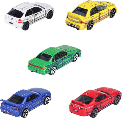 MAJORETTE Serie JAPÓN - GIFTPACK 5 Coches. Maquetas de vehiculos de Juguetes fundidos a presión con Ruedas giratorias y suspensión, tamaño de 7,5 cm, para niños a Partir de 3 años (212051031