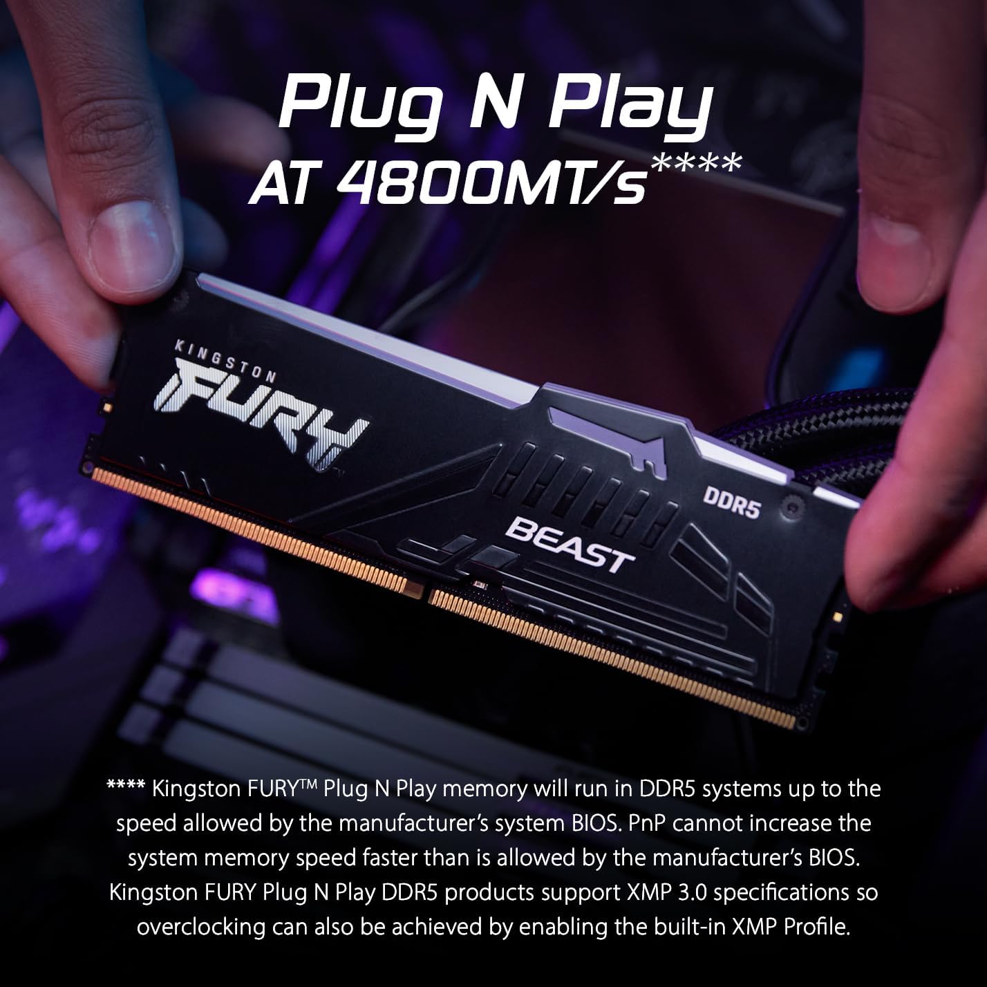 Kingston FURY Beast Black RGB EXPO 16GB 6000MT/s DDR5 CL30 DIMM Desktop Gaming Memory Single Module - KF560C30BBEA-16