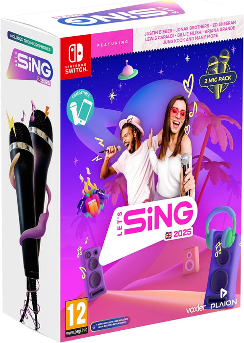 Let's Sing 2025 2 Mic Pack - UK Edition (Nintendo Switch