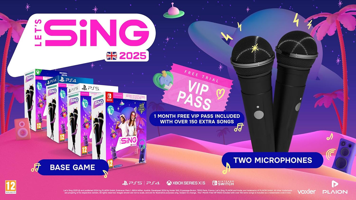 Let's Sing 2025 2 Mic Pack - UK Edition (Nintendo Switch