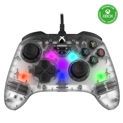 Snakebyte GAMEPAD RGB X - transparent - Officially licensed, wired Xbox Series X|S & PC Controller | precise Hall Effect sensors | audio connection | RGB lighting | 3m cable length Black