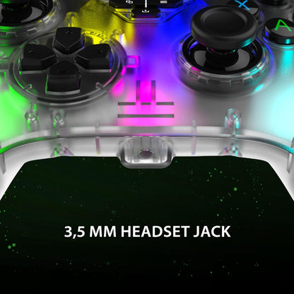 Snakebyte GAMEPAD RGB X - transparent - Officially licensed, wired Xbox Series X|S & PC Controller | precise Hall Effect sensors | audio connection | RGB lighting | 3m cable length Black