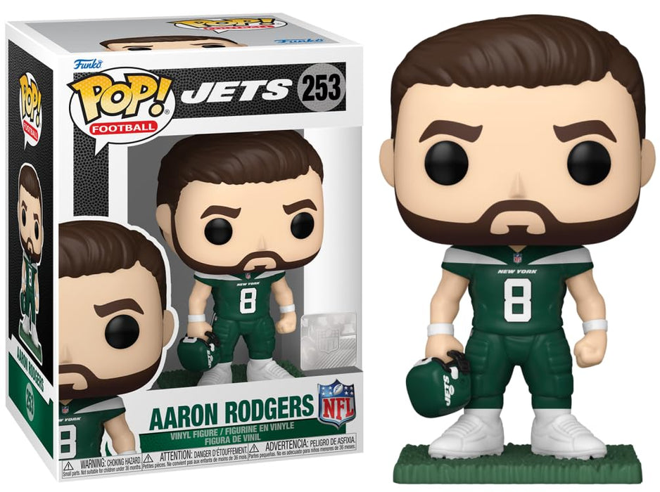 Funko Pop! NFL: Jets - Aaron Rodgers - Figura de Vinilo Coleccionable - Idea de Regalo- Mercancia Oficial - Juguetes para Niños y Adultos - Sports Fans - Muñeco para Coleccionistas y Exposición