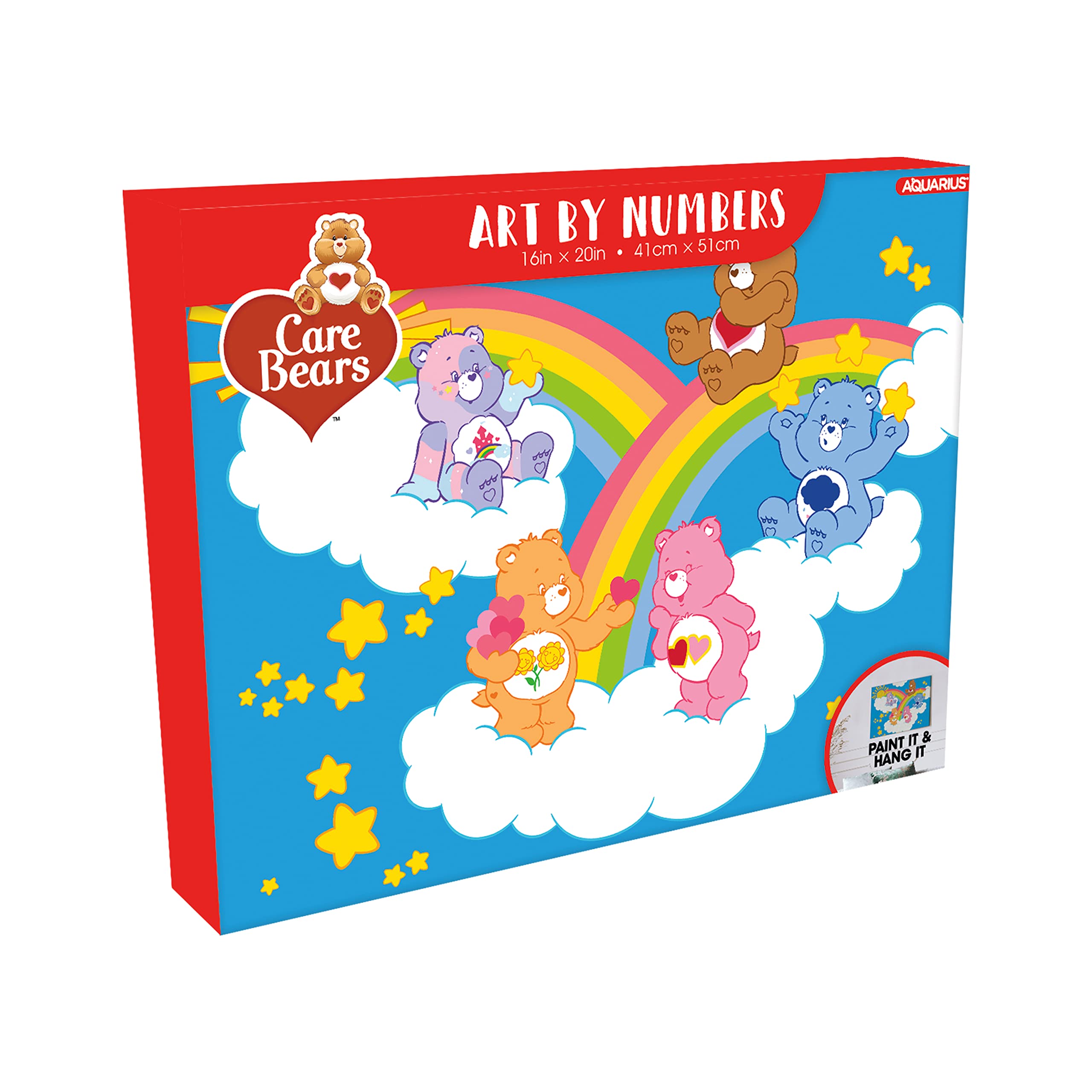 AQUARIUS Care Bears Cloud Art by Numbers - 16 x 20 inches Care Bears Themed Paint by Number for Adults & Kids - DIY Color by Number Paint Kit for Beginner - Officially Licensed