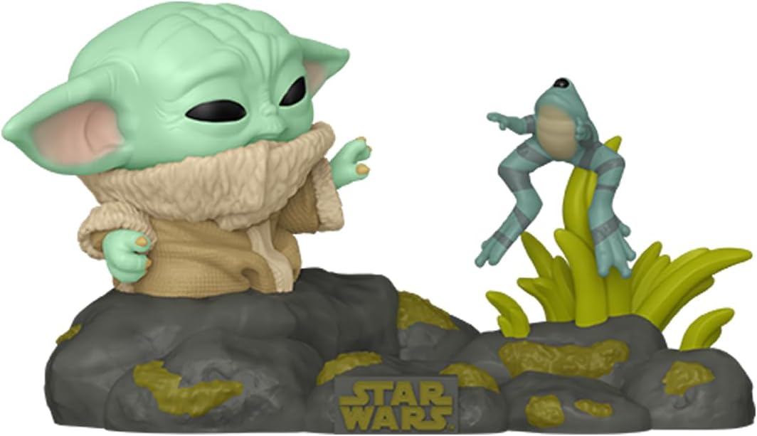 Funko Star Wars Figura Vinilo The Mandalorian - Grogu with Frog (Pop! Deluxe) 720 Unisex Pop! Multicolor