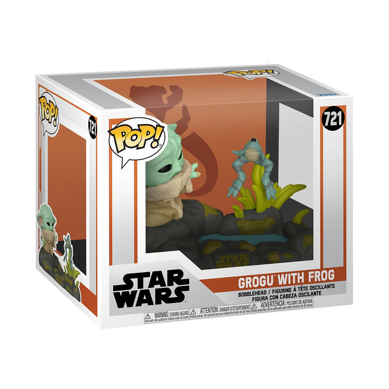 Funko Star Wars Figura Vinilo The Mandalorian - Grogu with Frog (Pop! Deluxe) 720 Unisex Pop! Multicolor