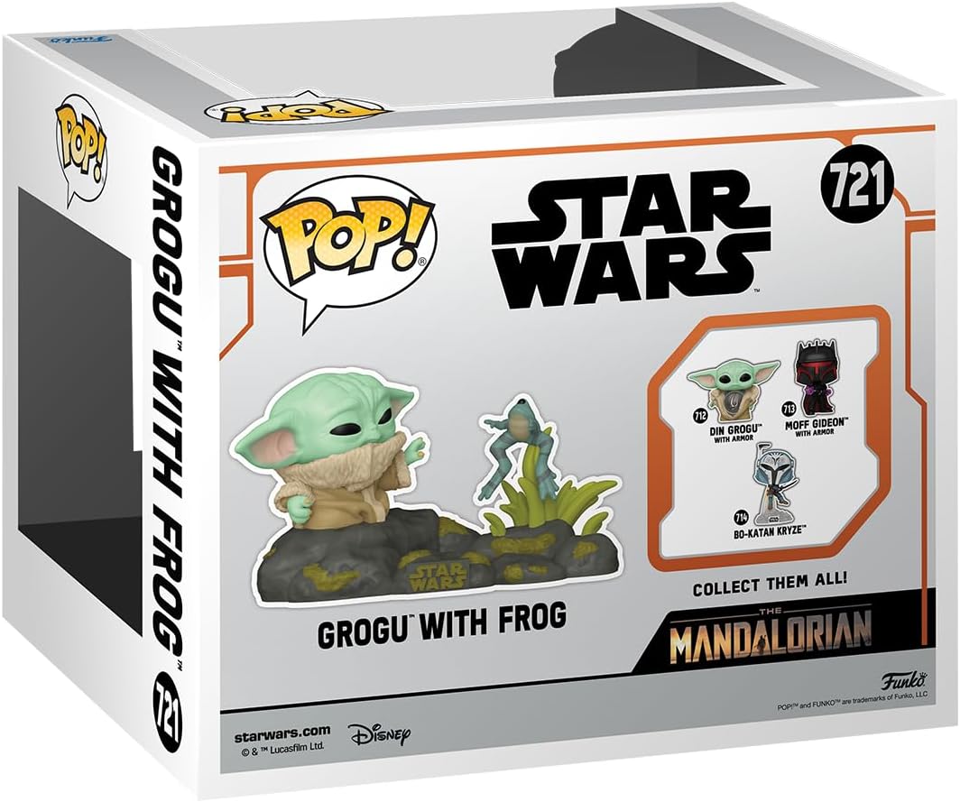 Funko Star Wars Figura Vinilo The Mandalorian - Grogu with Frog (Pop! Deluxe) 720 Unisex Pop! Multicolor