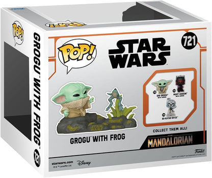 Funko Star Wars Figura Vinilo The Mandalorian - Grogu with Frog (Pop! Deluxe) 720 Unisex Pop! Multicolor