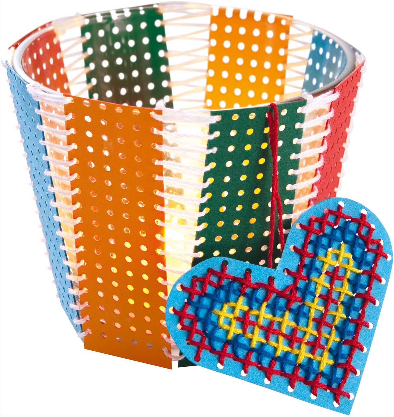 folia 23419 - Stickkarton - Set, 25 Teile, mit Stickkarton, Sticknadeln, Stickgarn und Anleitung