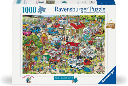 Ravensburger 12000721 - Rays Comic Series - The Campsite - 1000 pieces jigsaw puzzle – Puzzle for adults and kids age 14 years up