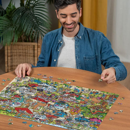 Ravensburger 12000721 - Rays Comic Series - The Campsite - 1000 pieces jigsaw puzzle – Puzzle for adults and kids age 14 years up