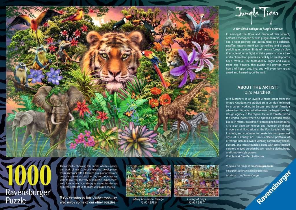 Ravensburger Puzzel 12001273 Jungle Tiger 1.000 stukjes