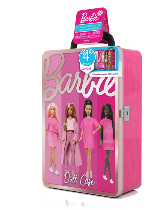 Barbie Metal Toy Storage Case Store it All - Compatible with other Dolls, for Kids Girls Ages 3 and Up