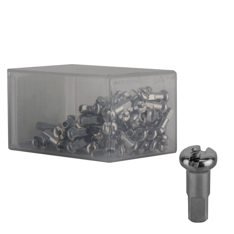 DT Swiss 2 x 12 mm brass nipples silver (box of 100)
