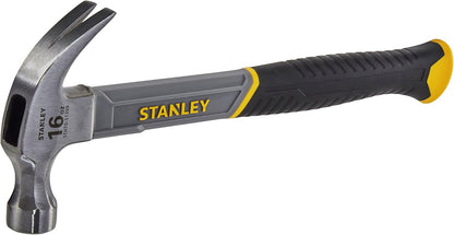 STANLEY 4 Piece Chisel Set Includes 6 12 18 25 mm High Carbon Steel Blade Chisels with Sharpening Stone and Oil 0-16-130 & STANLEY STHT0-51309 16oz Fiberglass Curved Claw Hammer, 450g