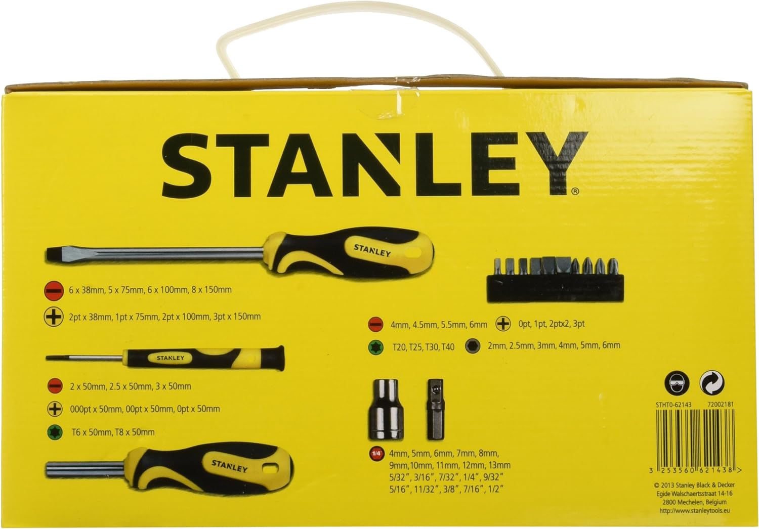 Stanley STHT0-62143 57 Piece Screwdriver, Bit and Socket Set, STHT0-62143