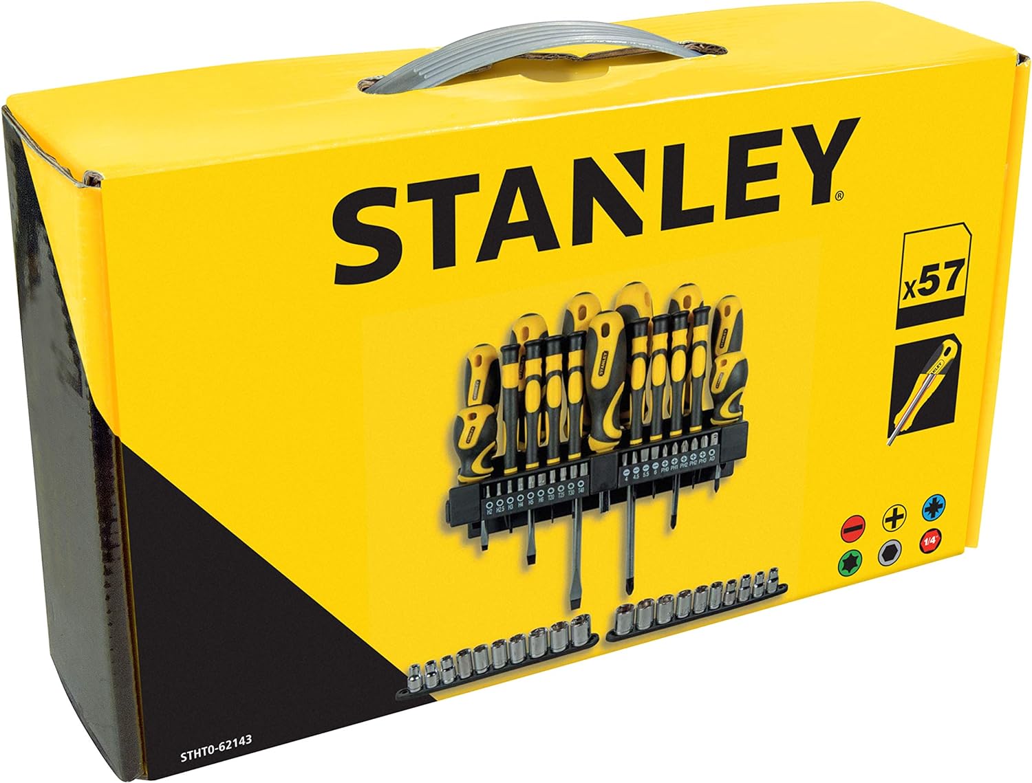 Stanley STHT0-62143 57 Piece Screwdriver, Bit and Socket Set, STHT0-62143