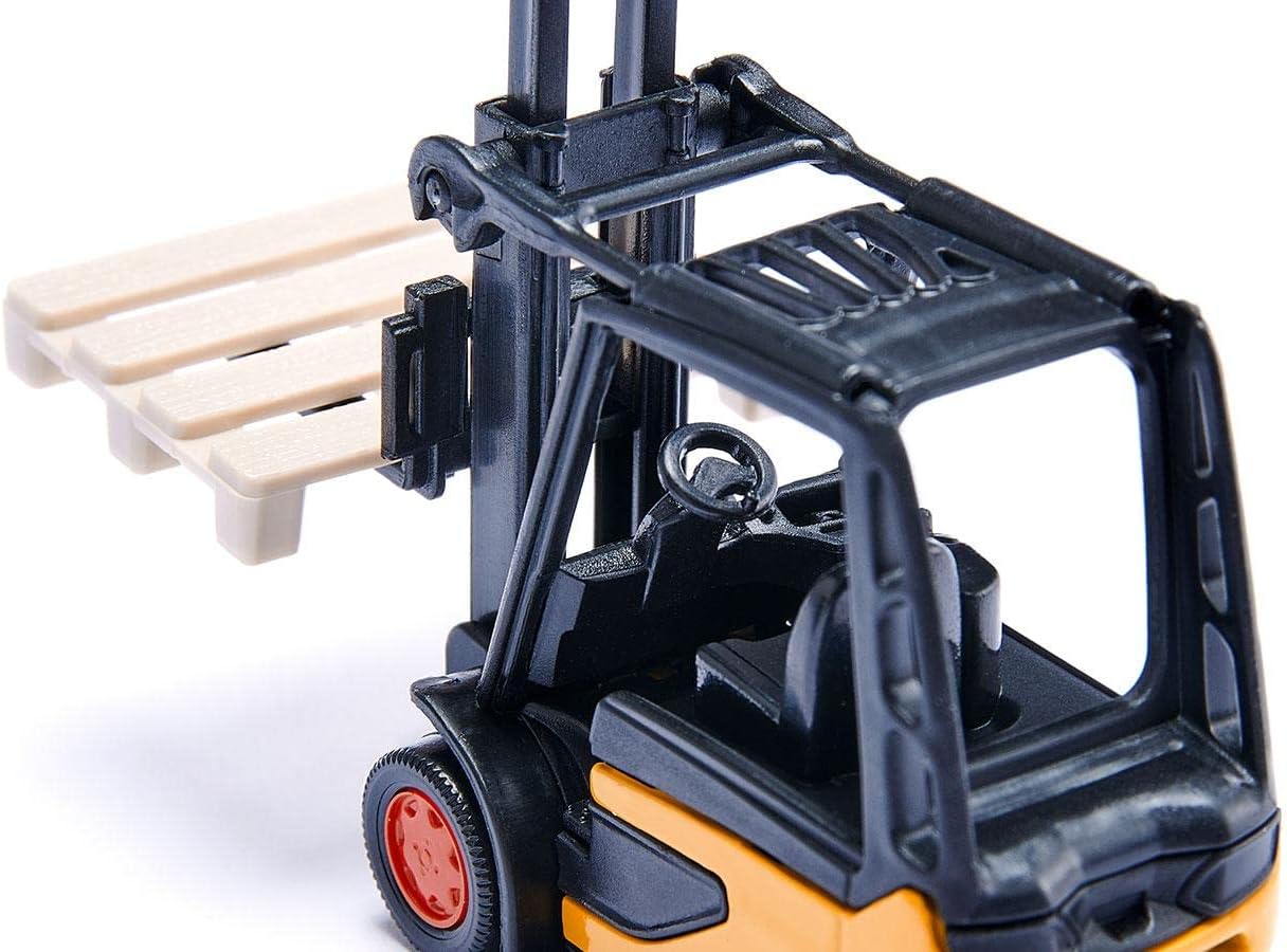 siku 6335, DHL Logistics Gift Set with Truck, Forklift, Parcel Delivery Van, Pallets and Packages, Metal,Plastic, Yellow, Moving Parts