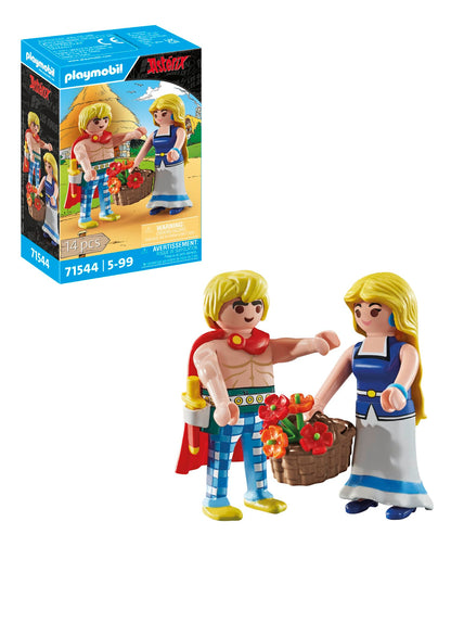 PLAYMOBIL- Astérix: Tragicómix y Falbalá Juguete, Multicolor (71544)