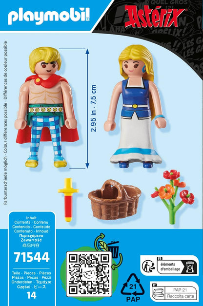 PLAYMOBIL- Astérix: Tragicómix y Falbalá Juguete, Multicolor (71544)